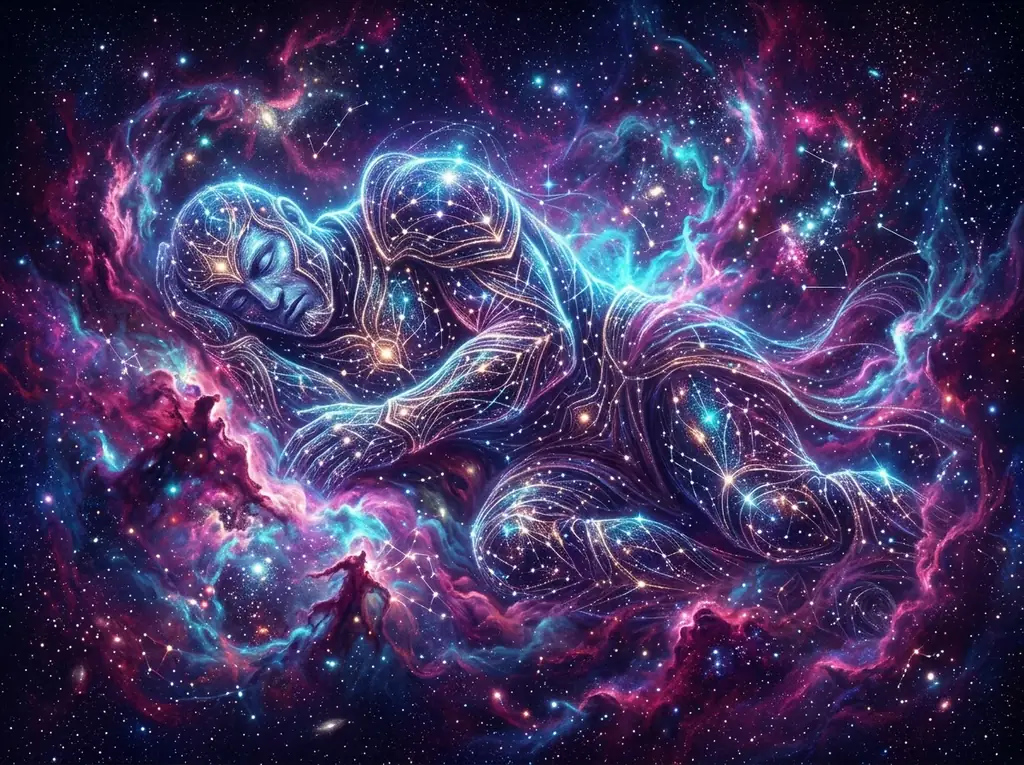 Glowing constellation art